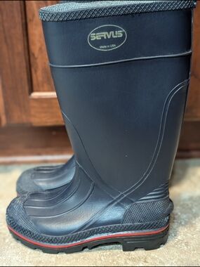 Servus Women's Navy Rain & Snow Boots with Red Accent